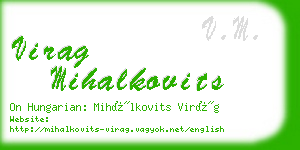 virag mihalkovits business card